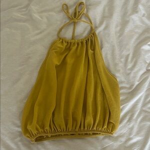 Zara Yellow Halter Crop Top